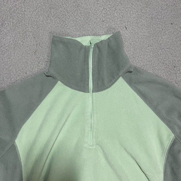Columbia Sweater Womens Medium 1/4 Zip Pullover Lightweight Fleece Hiking Green - Picture 2 of 9